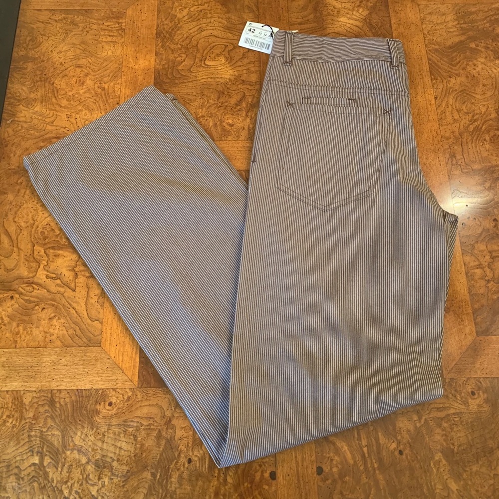 NWT Zara Men trousers, striped brown&white, Sz 32
